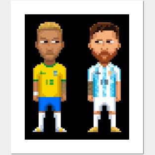 Neymar x messi 8bit Posters and Art